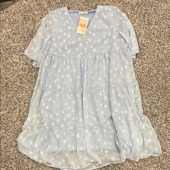 NWT - Light Blue Star Pattern Dress - Picture 1 of 8